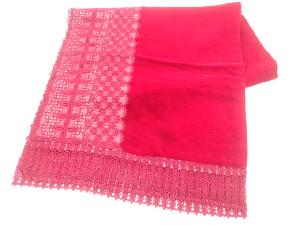 リサイクル　ビロードレース花模様ショール